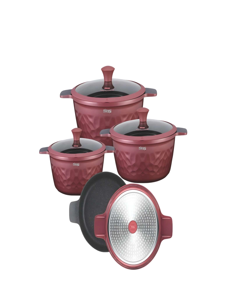 JUEGO DE OLLAS DE COCINA 7 PIEZAS MORADO - 2