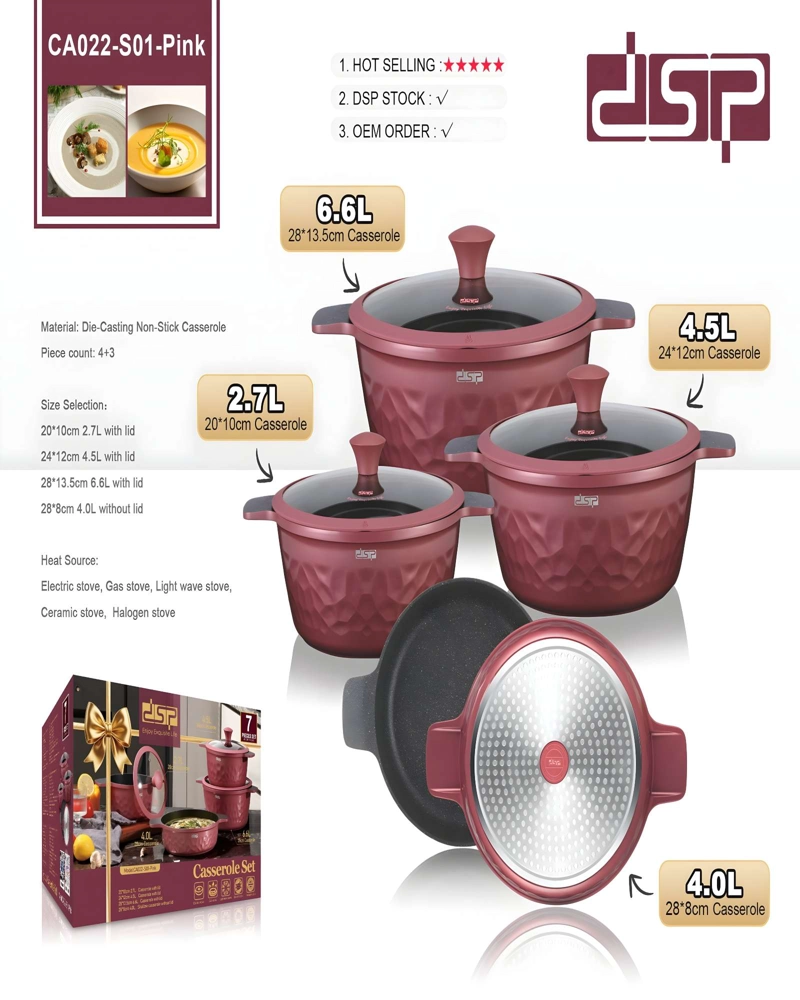 JUEGO DE OLLAS DE COCINA 7 PIEZAS MORADO - 5
