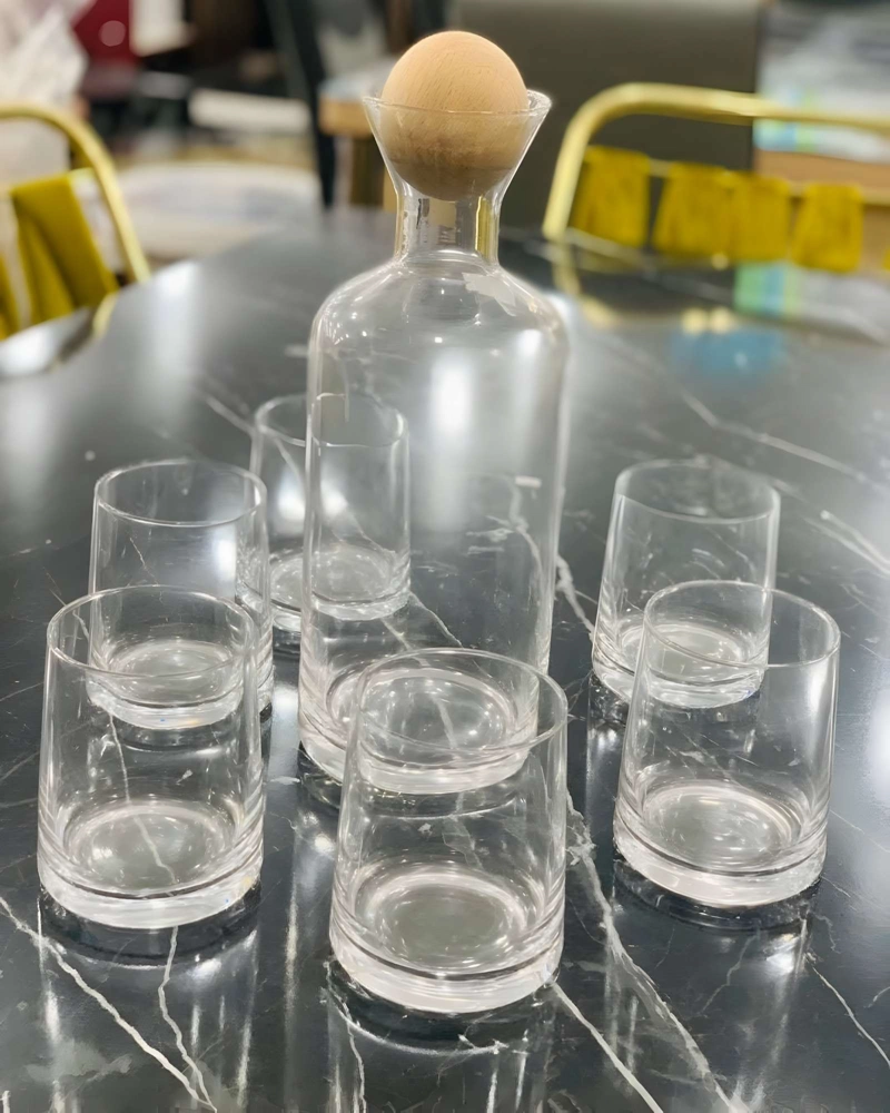 SET DE 7 PIEZAS DE CRISTALERIA PREMIUM DE LUJO TRANSPARENTE - 3