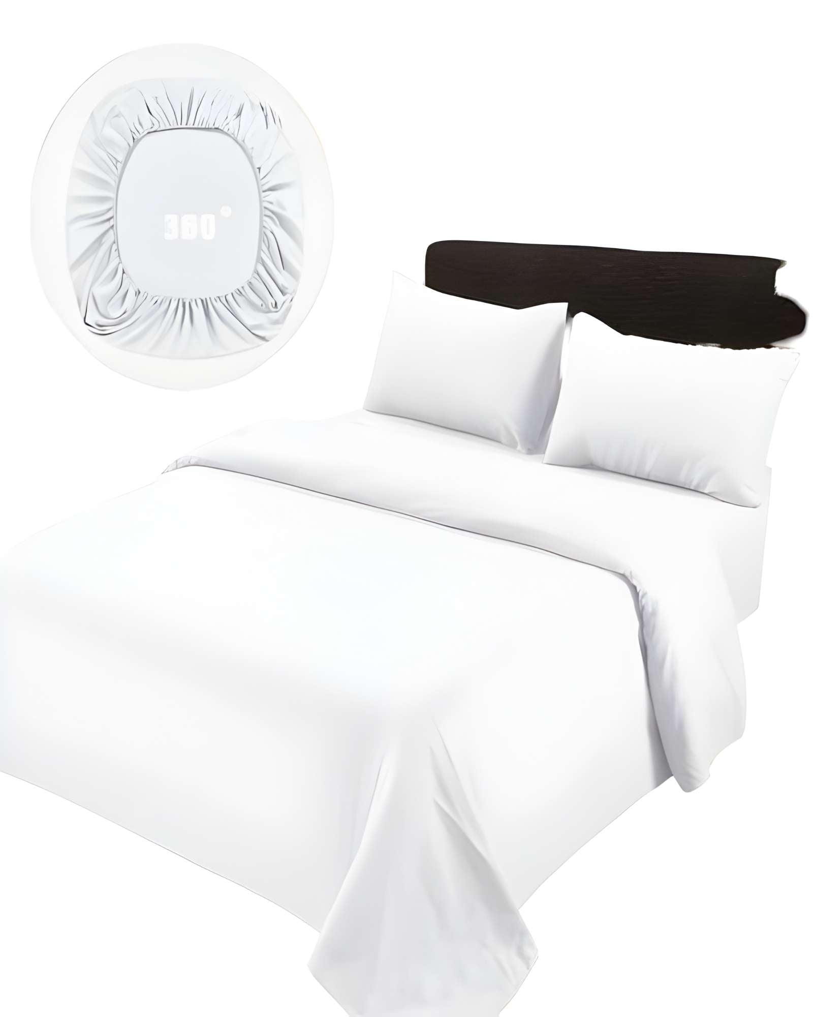 JUEGO DE SABANAS DE 500 HILOS SUPER-KING COLOR BLANCO - 1