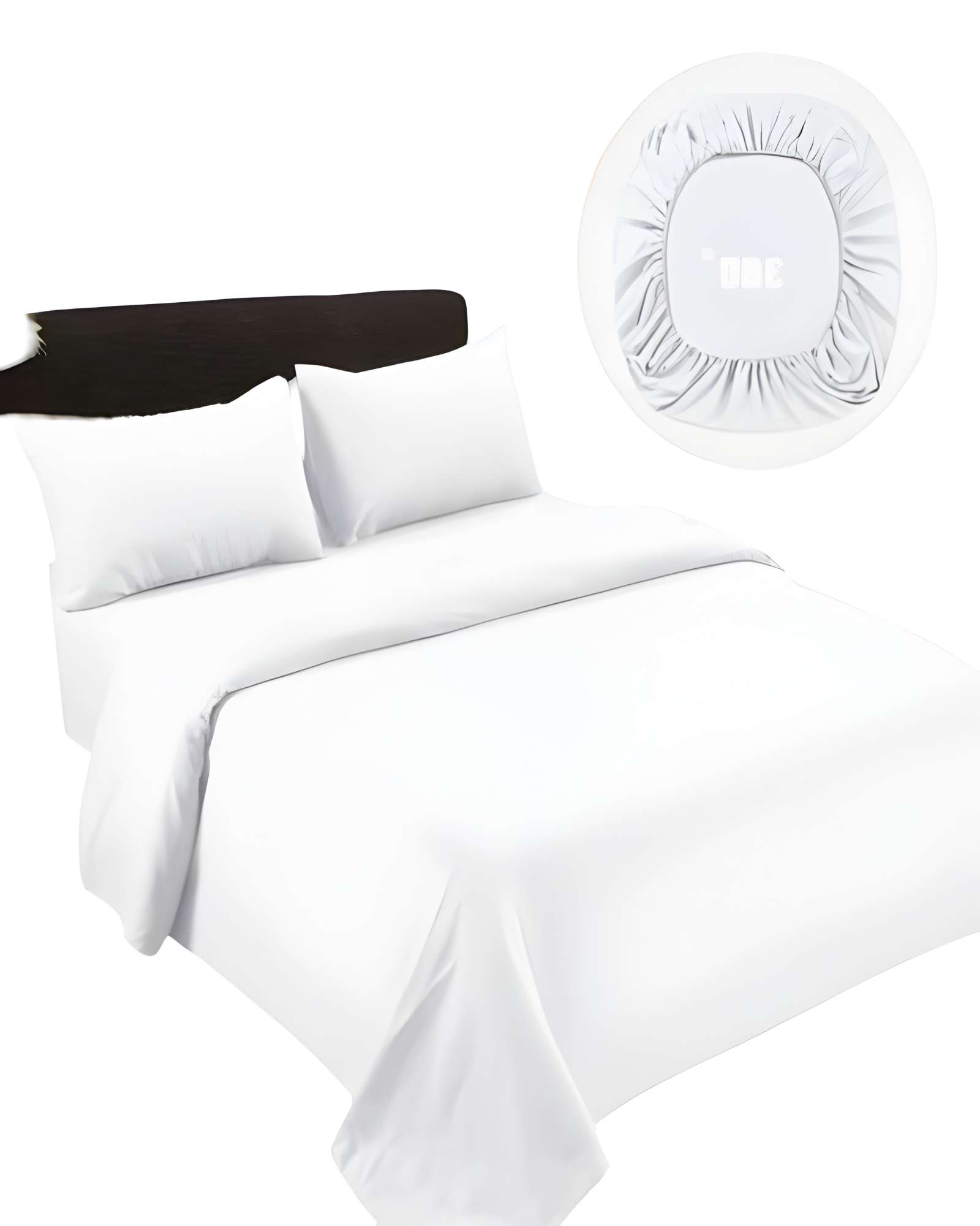 JUEGO DE SABANAS DE 500 HILOS SUPER-KING COLOR BLANCO - 2