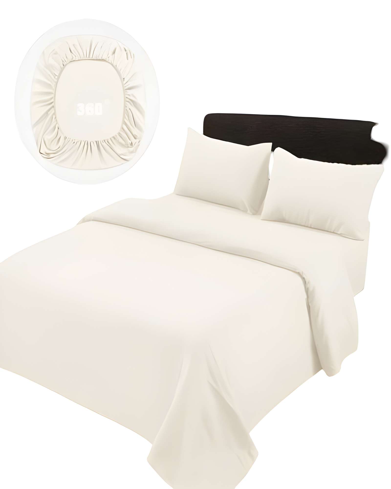 JUEGO DE SABANAS DE 500 HILOS KING COLOR BEIGE CLARO - 1