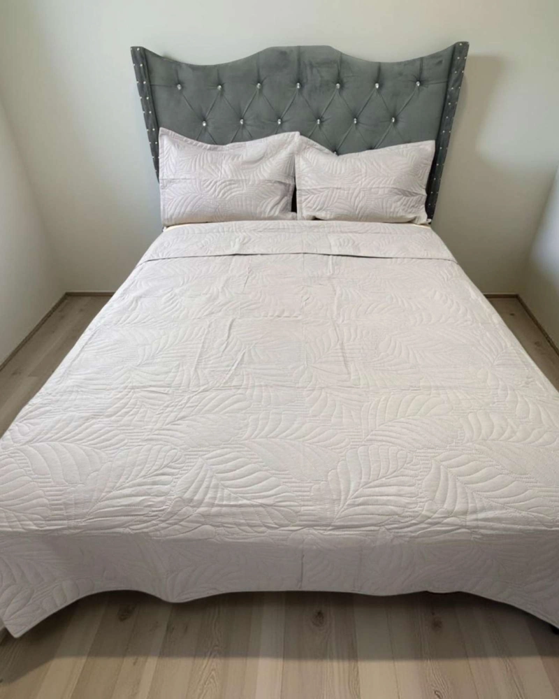 QUILT COLCHA DE LUJO VERANO 2 PLAZA GRIS - 4