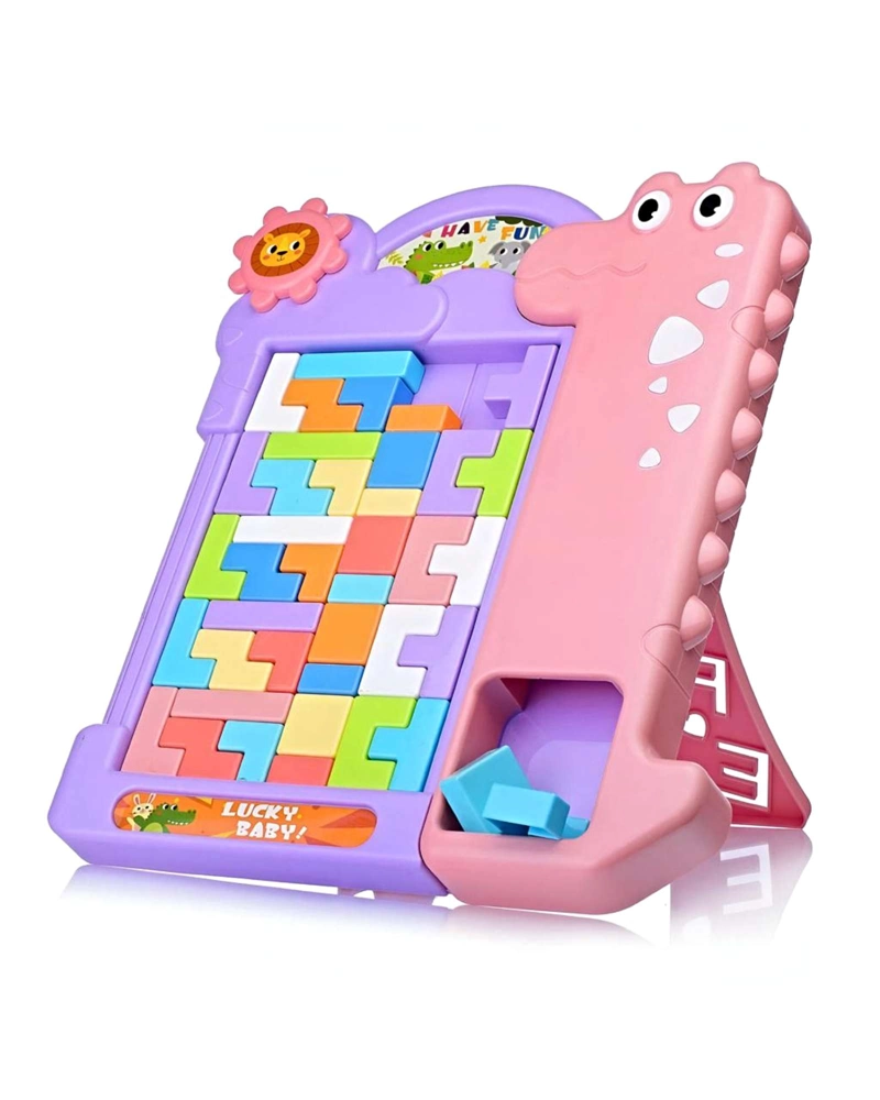 JUEGO DE BLOQUES DE LOGICA PUZZLE EDUCATIVO 3D TIPO TETRIS ROSA - 2