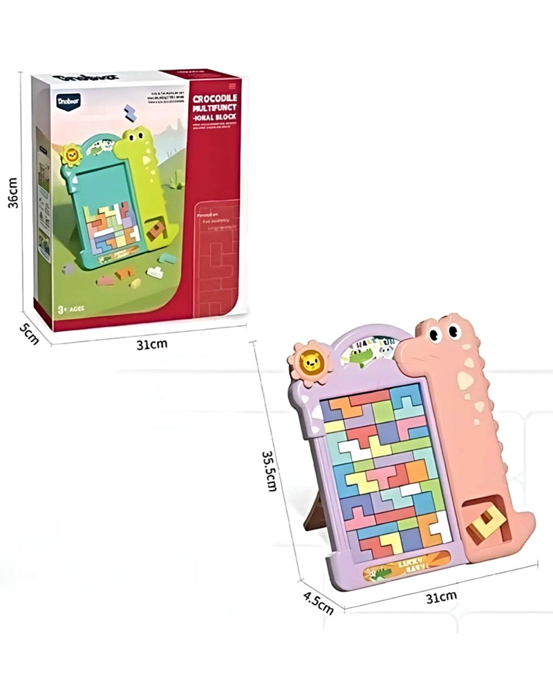 JUEGO DE BLOQUES DE LOGICA PUZZLE EDUCATIVO 3D TIPO TETRIS ROSA - 4