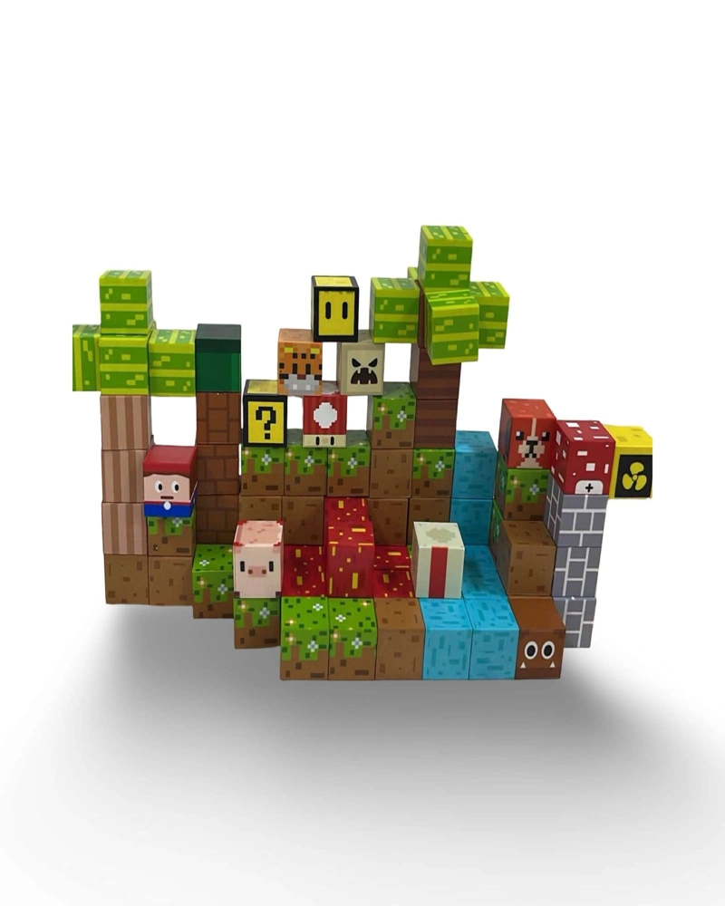JUGUETE CUBO MAGNETICO 84 PIEZAS DISEÑO MINE-CRATF - 1