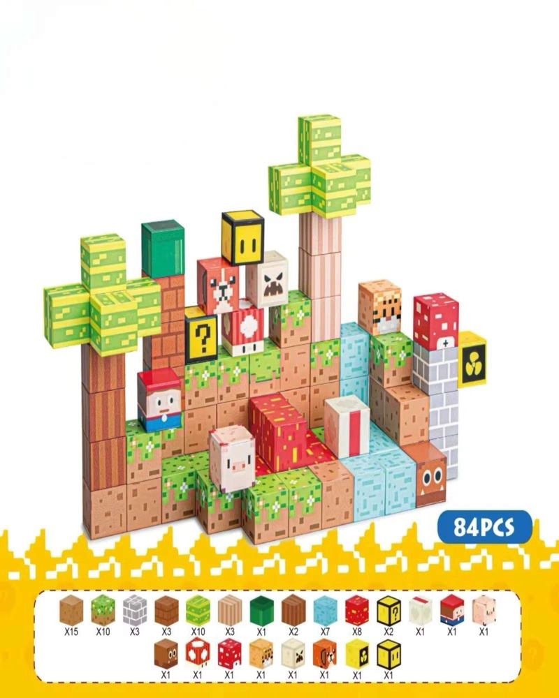 JUGUETE CUBO MAGNETICO 84 PIEZAS DISEÑO MINE-CRATF - 2