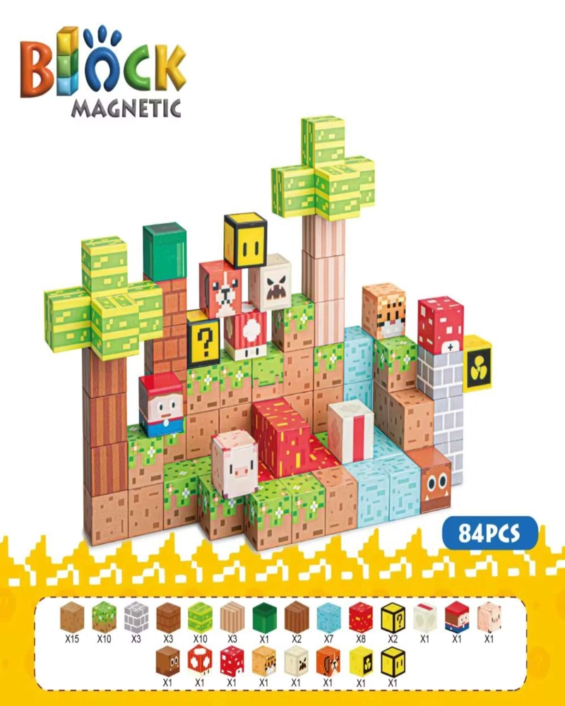 JUGUETE CUBO MAGNETICO 84 PIEZAS DISEÑO MINE-CRATF - 3