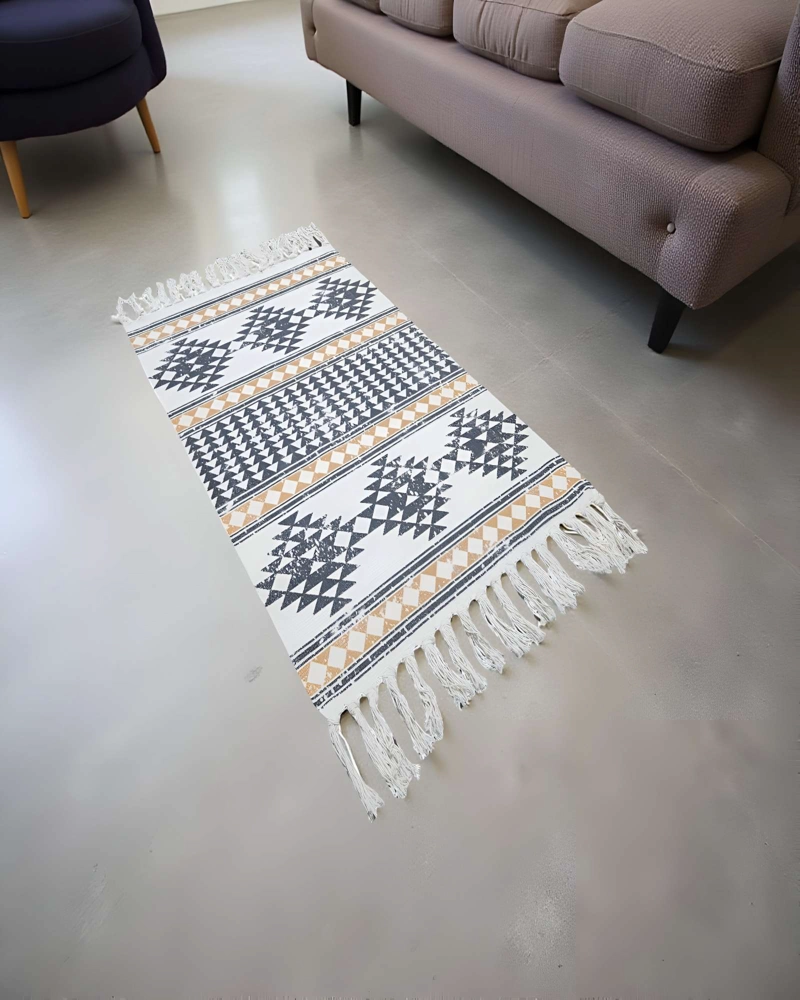 BAJADA DE CAMA KILLIM CON FLECOS 110 CM X 60 CM B03 - 5