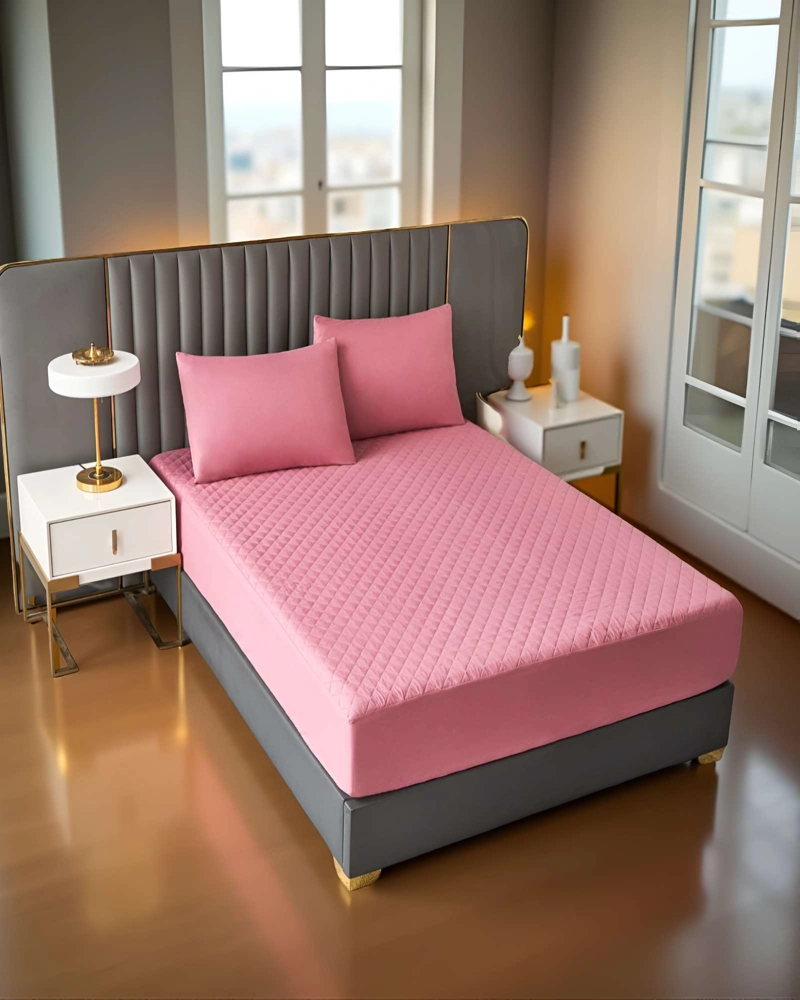CUBRECOLCHON IMPERMEABLE KING COLOR ROSA - 3