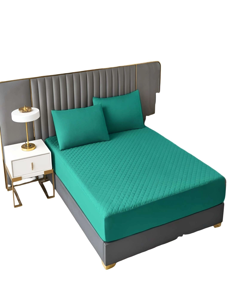 CUBRECOLCHON IMPERMEABLE KING COLOR TURQUESA - 2