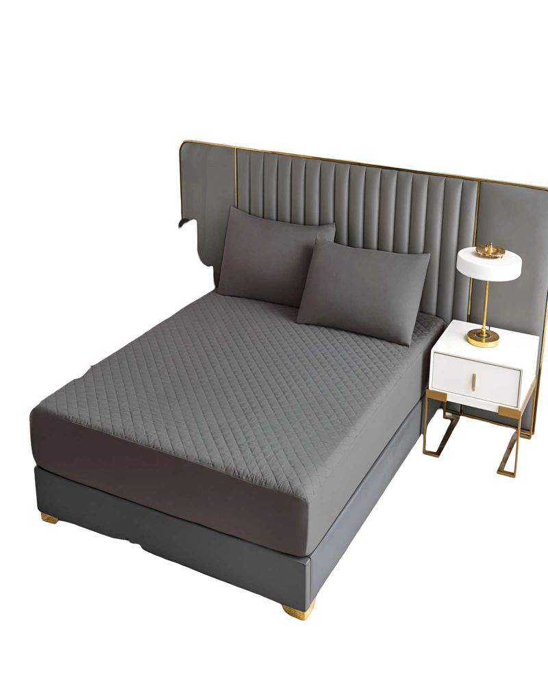 CUBRECOLCHON IMPERMEABLE SUPER KING COLOR GRIS OSCURO - 1