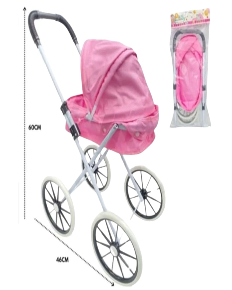 COCHE DE MUÑECAS ESTILO CLASICO LUJOSO ROSA - 4