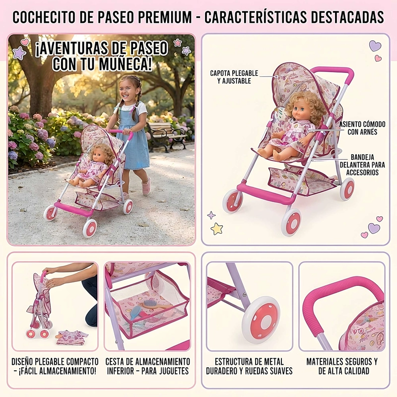 COCHE DE PASEO PARA MUÑECAS C02 - 4