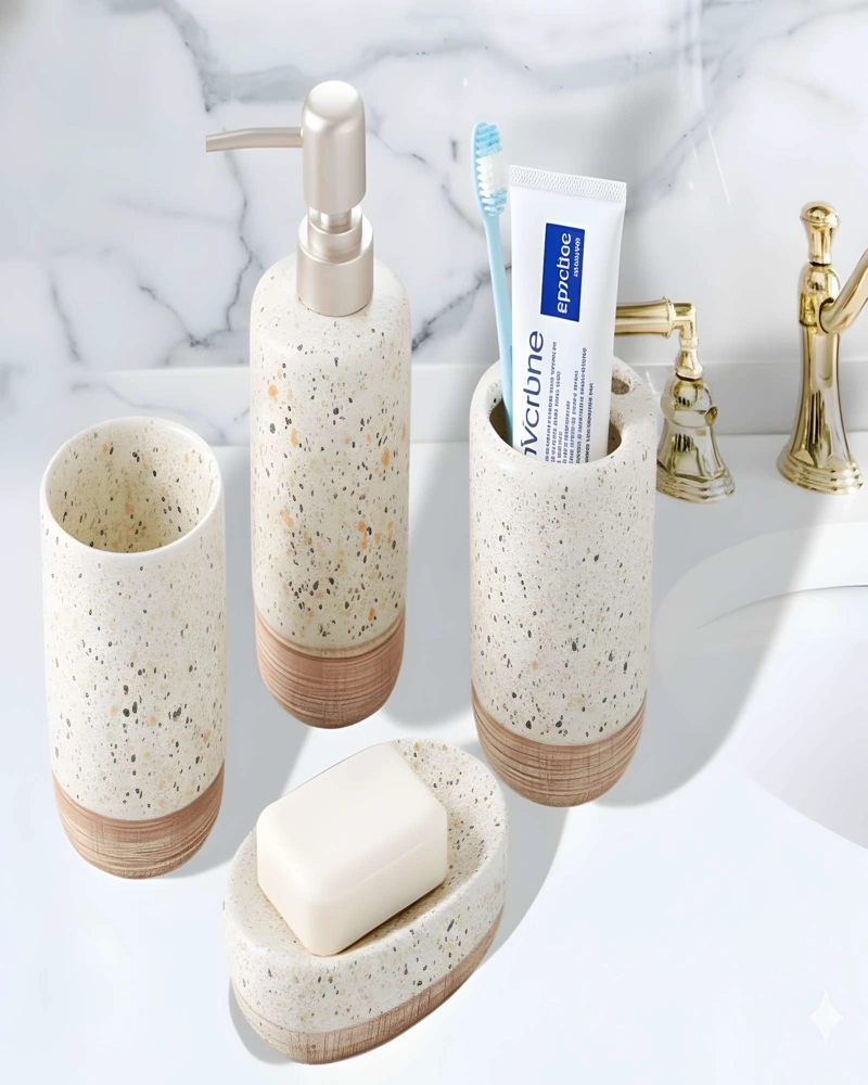 PACK LUJOSO DE 4 ACCESORIOS DE BAÑO - 5
