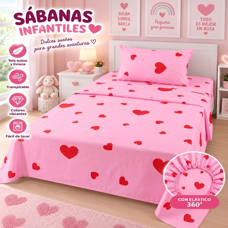 SET DE SABANA INFANTIL DE 100 HILOS 1.5 PLAZAS D1 - 3