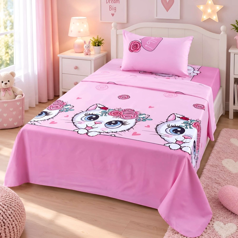 SET DE SABANA INFANTIL DE 100 HILOS 1.5 PLAZAS D8 - 1