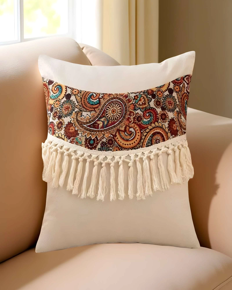 PACK DE 2 FUNDAS DE COJIN LINO MANDALA 45X45 BEIGE 02 - 3