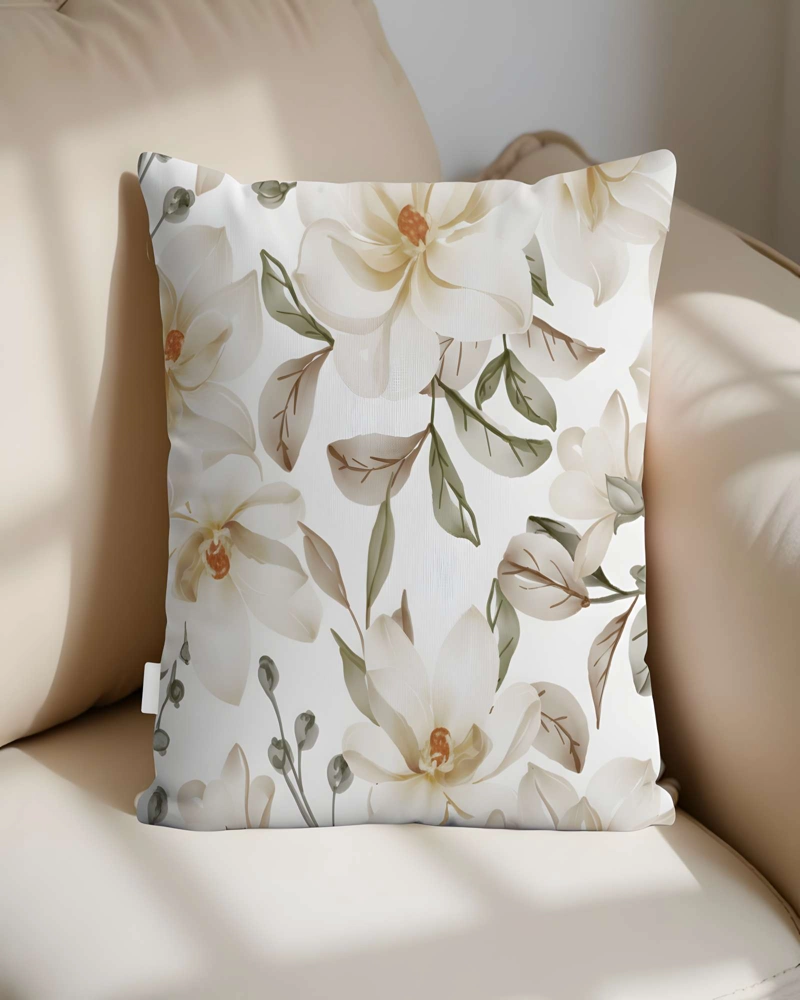 PACK DE 4 FUNDAS DE COJIN FLOREADAS 45X45 BLANCO 02 - 3