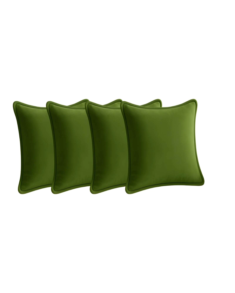 PACK DE 4 FUNDAS DE COJIN LISA CON BORDE 45X45 VERDE - 1
