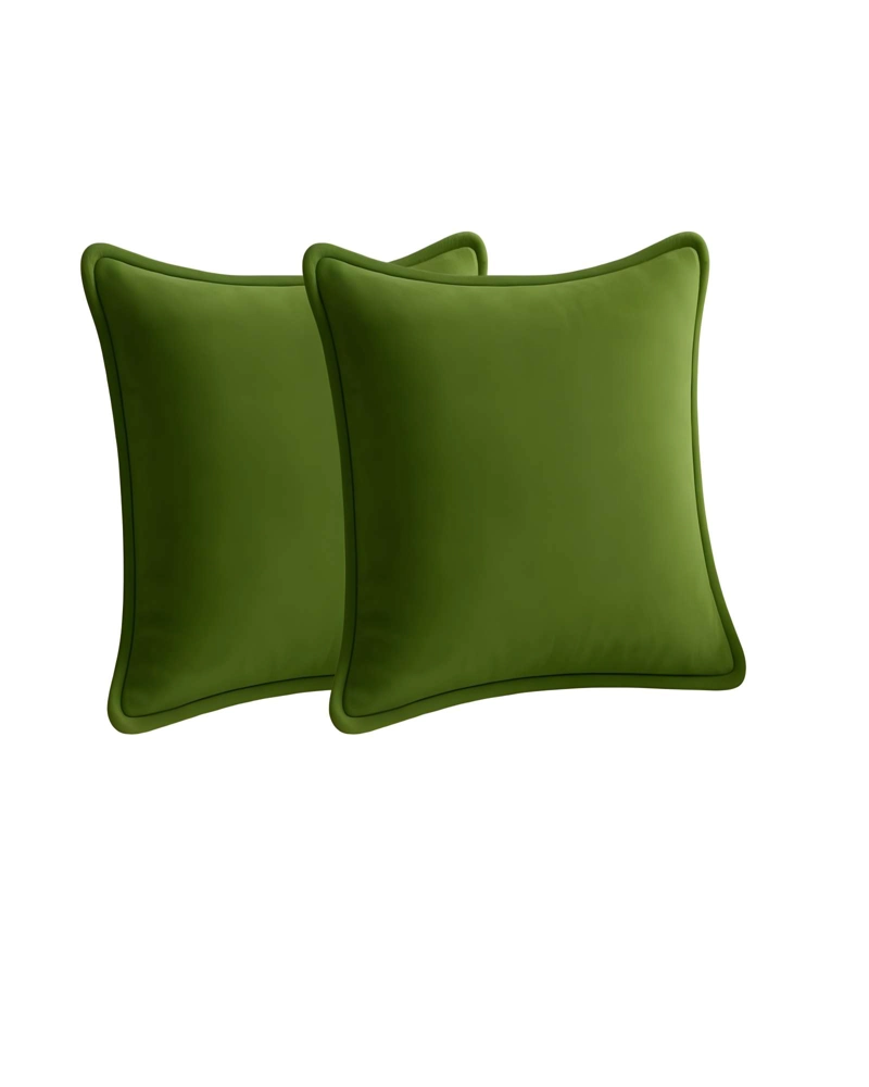 PACK DE 2 FUNDAS DE COJIN LISA CON BORDE 45X45 VERDE - 1