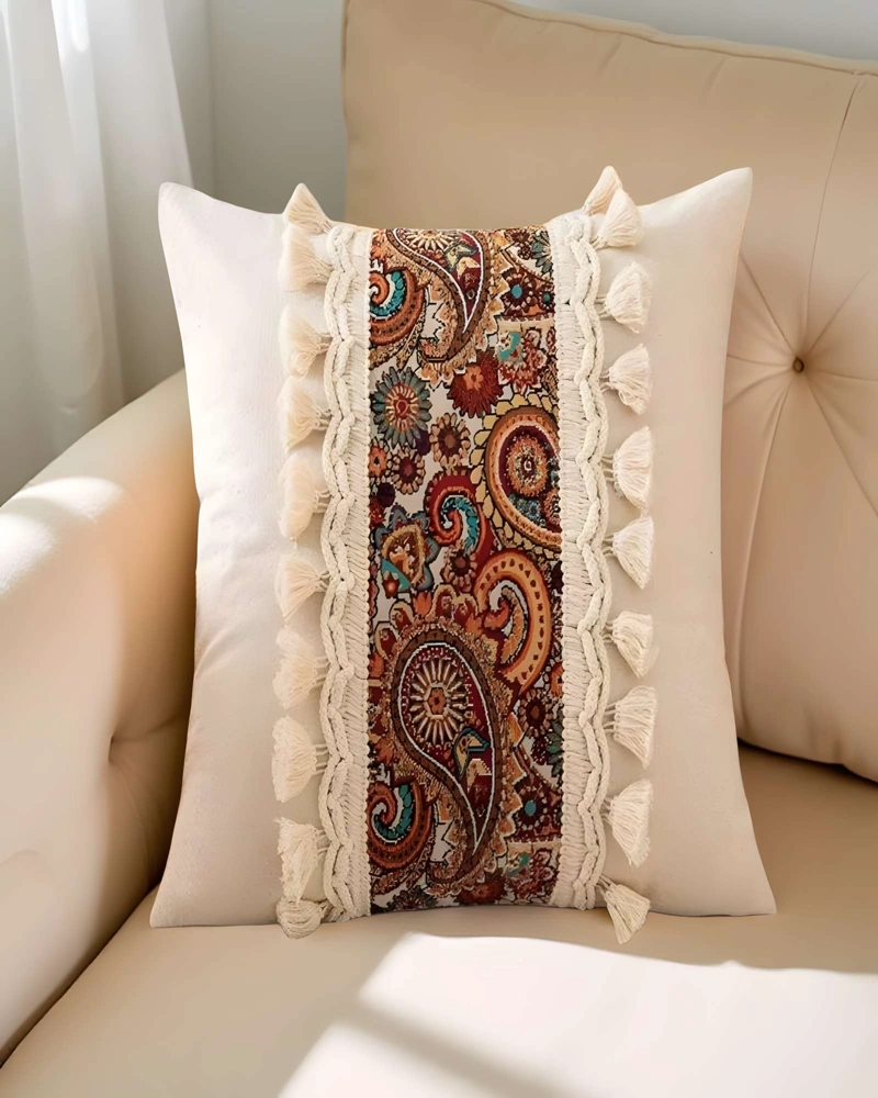 PACK DE 4 FUNDAS DE COJIN LINO MANDALA 45X45 BEIGE 03 - 3