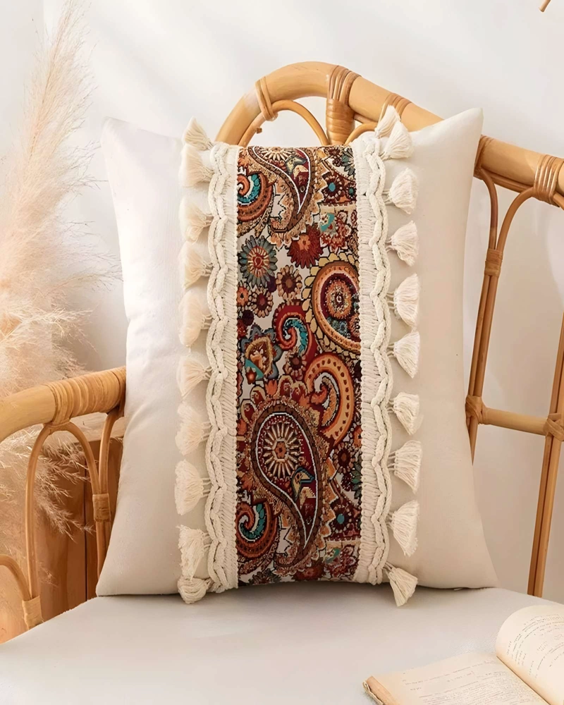 PACK DE 4 FUNDAS DE COJIN LINO MANDALA 45X45 BEIGE 03 - 4