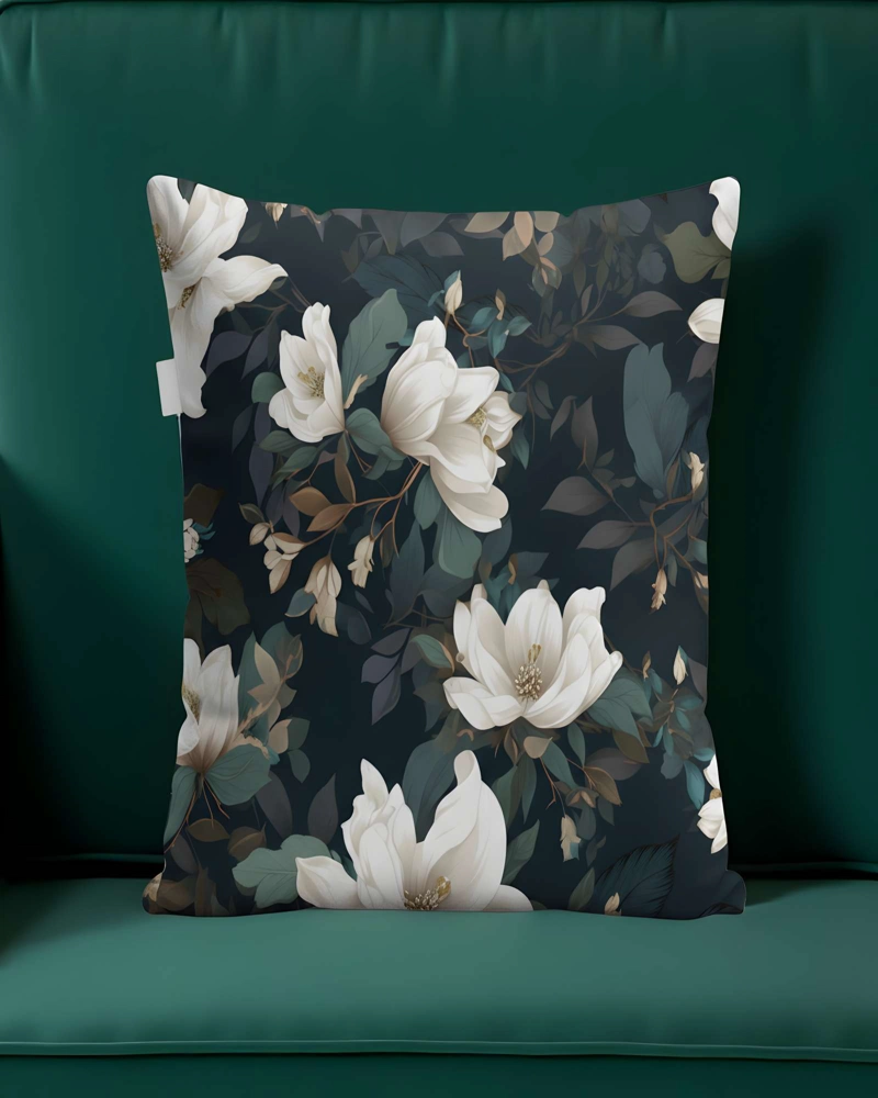 PACK DE 2 FUNDAS DE COJIN FLOREADAS 45X45 NEGRO - 4