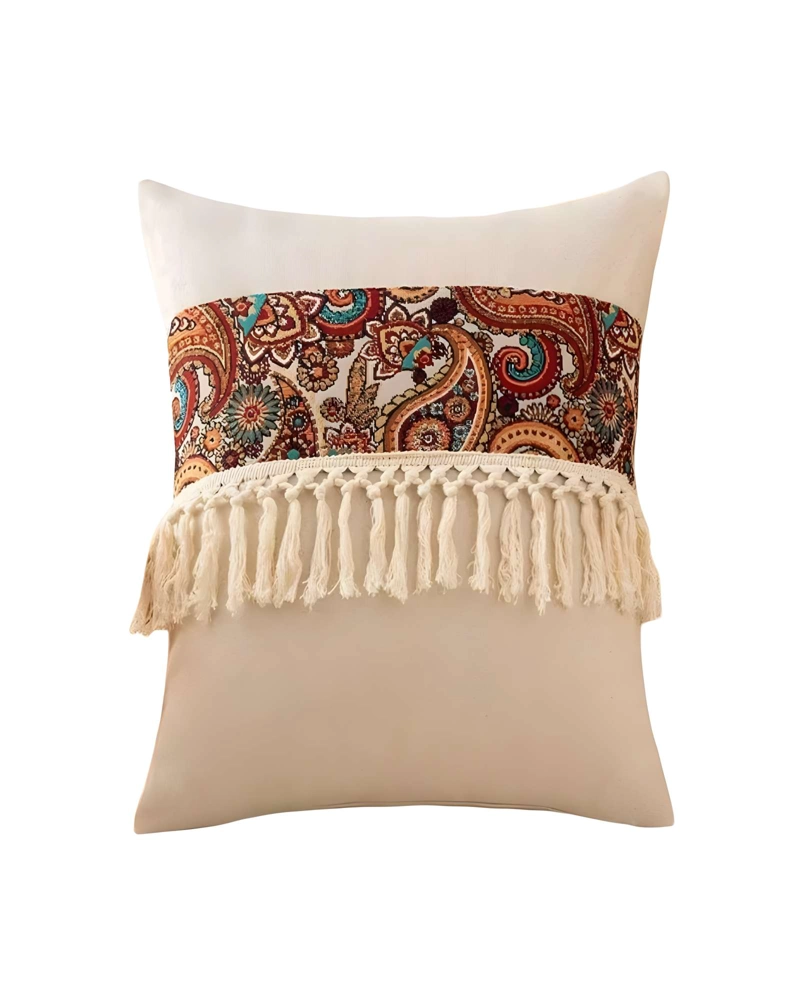 PACK DE 2 FUNDAS DE COJIN LINO MANDALA 45X45 BEIGE 01 - 2