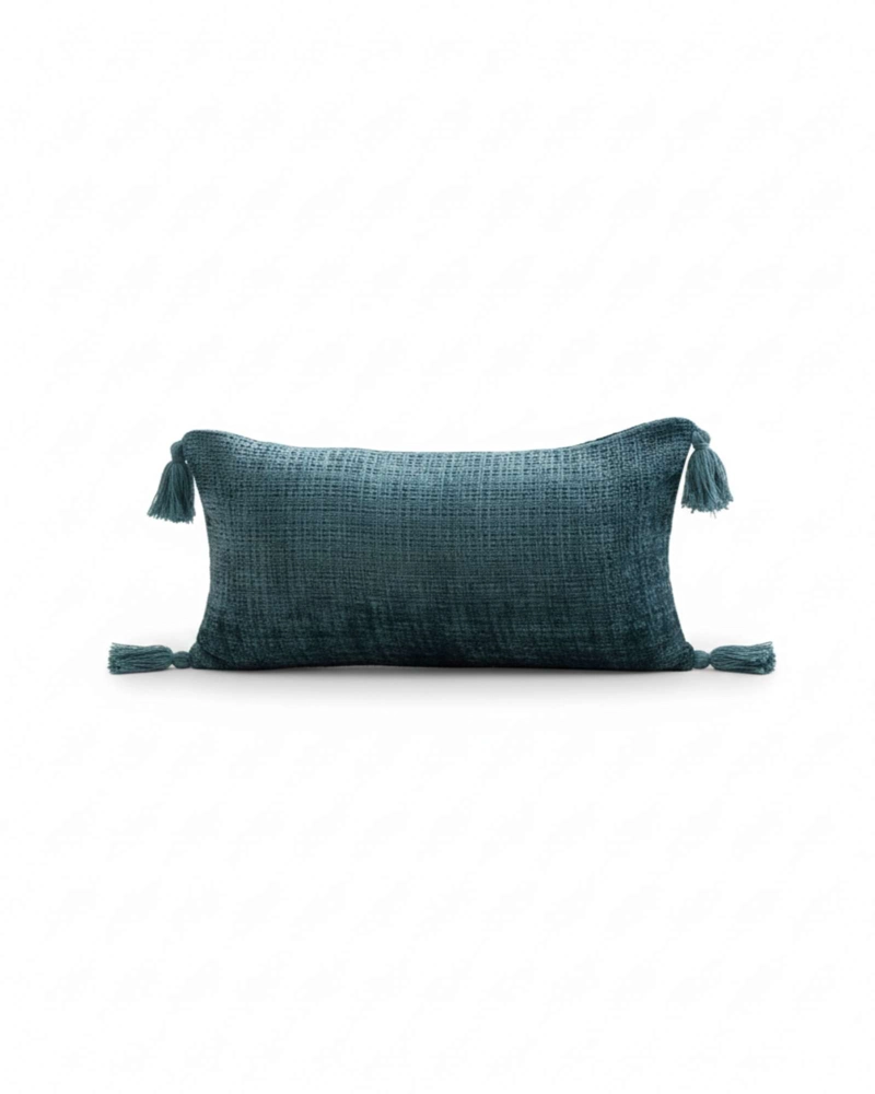 PACK DE 4 FUNDAS DE COJIN CHENILLE CON BORLAS 30X50 VERDE - 2