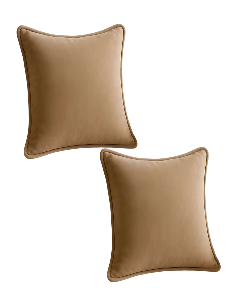 PACK DE 2 FUNDAS DE COJIN LISA CON BORDE 45X45 MARRON - 1