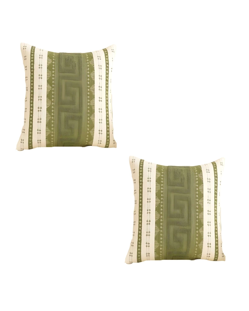 PACK DE 2 FUNDAS DE COJIN CHENILLE MANDALA 45X45 BLANCO 04 - 1