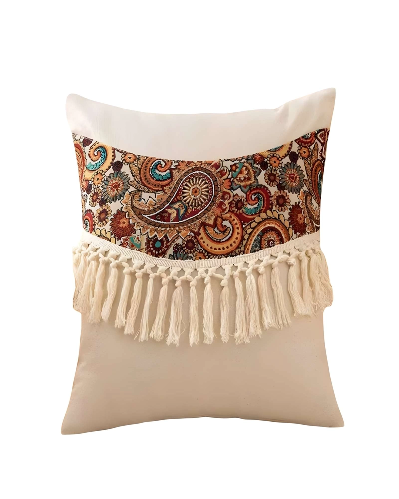 PACK DE 4 FUNDAS DE COJIN LINO MANDALA 45X45 BEIGE 02 - 2