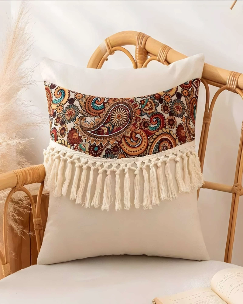 PACK DE 4 FUNDAS DE COJIN LINO MANDALA 45X45 BEIGE 02 - 4