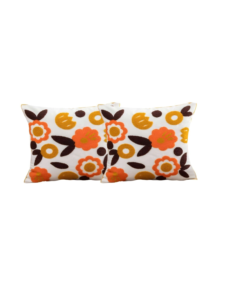 PACK DE 2 FUNDAS DE COJIN BORDADAS 45X45 BLANCO 04 - 1