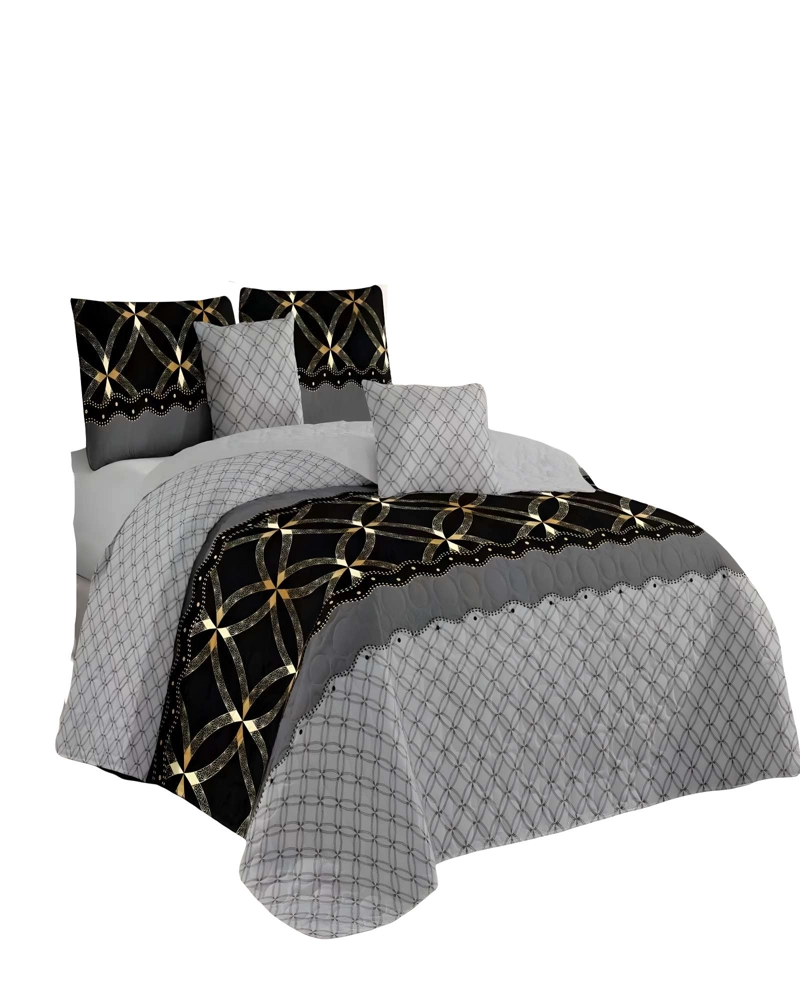 QUILT CUBRECAMA DE VERANO PLAZA Y MEDIA GRIS 01 - 1