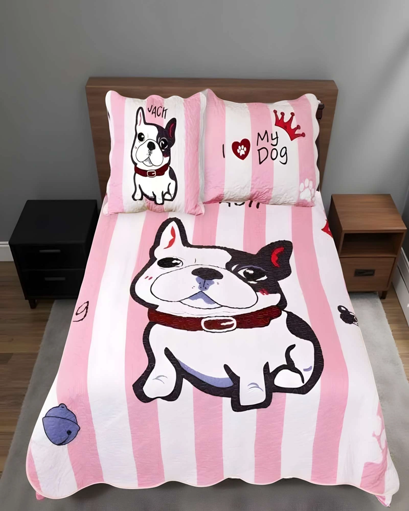 QUILT CUBRECAMA DE VERANO PLAZA Y MEDIA INFANTIL ROSA 03 - 3