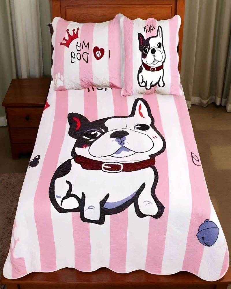 QUILT CUBRECAMA DE VERANO PLAZA Y MEDIA INFANTIL ROSA 03 - 4