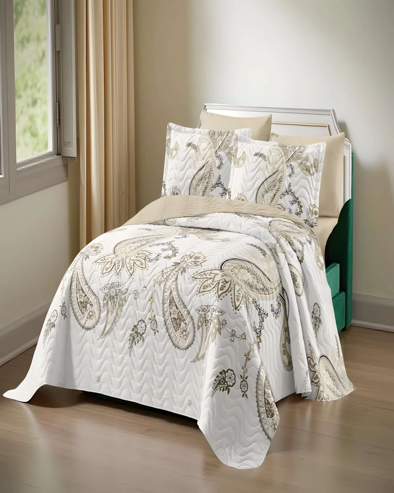 QUILT CUBRECAMA DE VERANO KING BEIGE 01 - 4