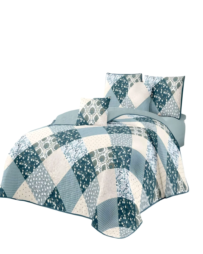QUILT CUBRECAMA DE VERANO KING VERDE - 2