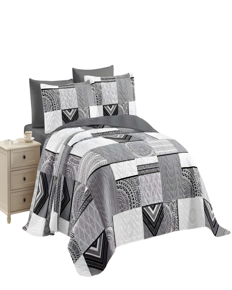 QUILT CUBRECAMA DE VERANO 2 PLAZAS GRIS 04 - 1