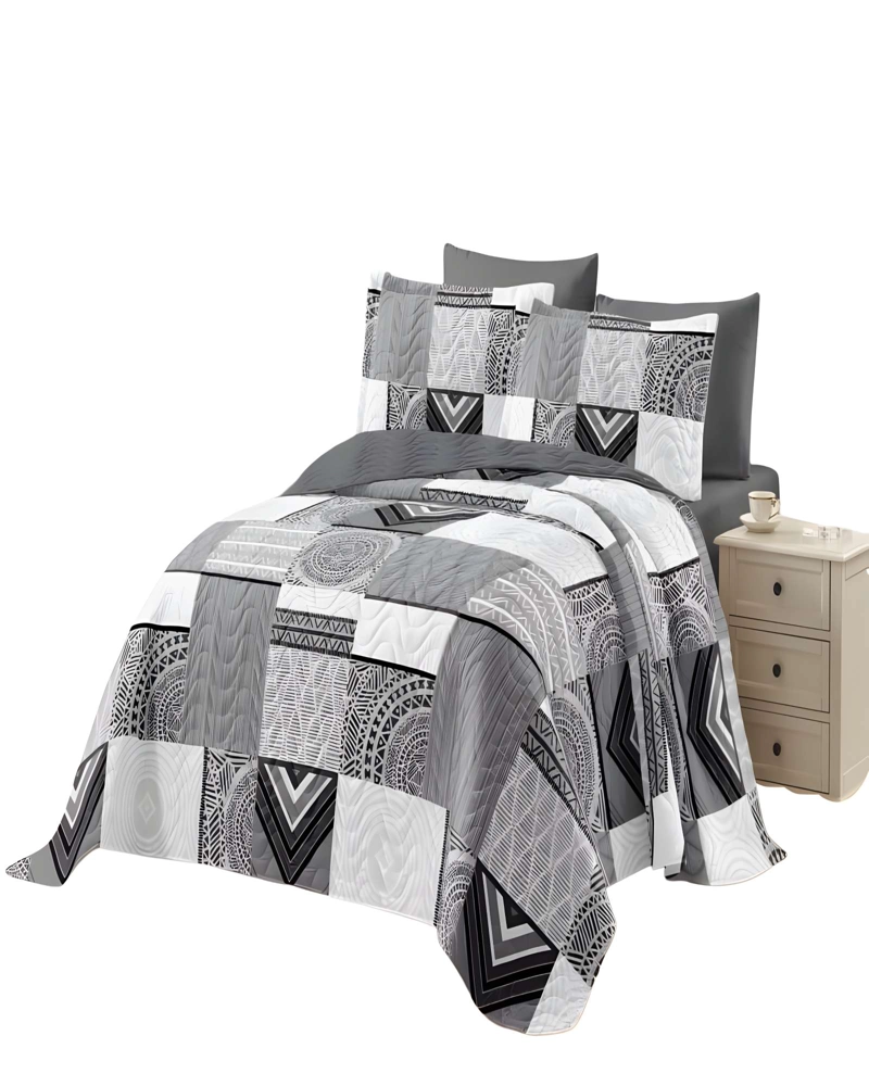 QUILT CUBRECAMA DE VERANO 2 PLAZAS GRIS 04 - 2