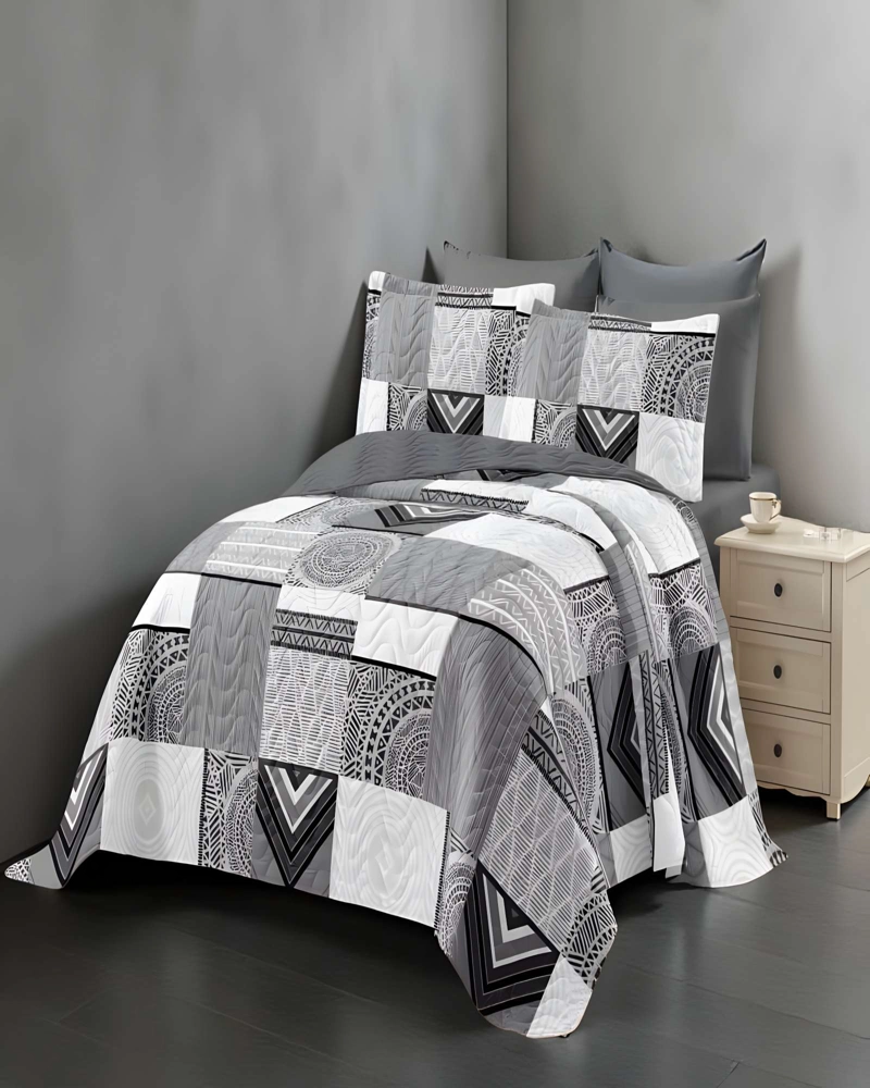 QUILT CUBRECAMA DE VERANO 2 PLAZAS GRIS 04 - 4