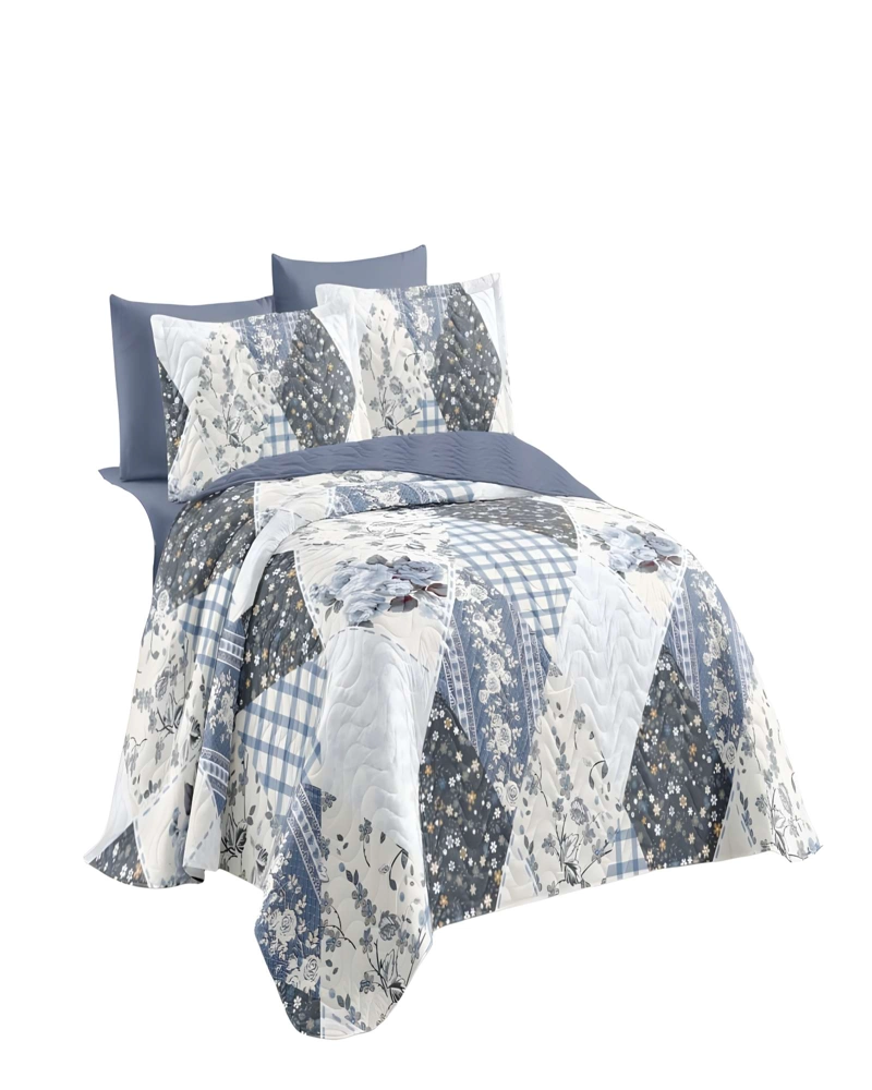 QUILT CUBRECAMA DE VERANO 2 PLAZAS AZUL 01 - 1