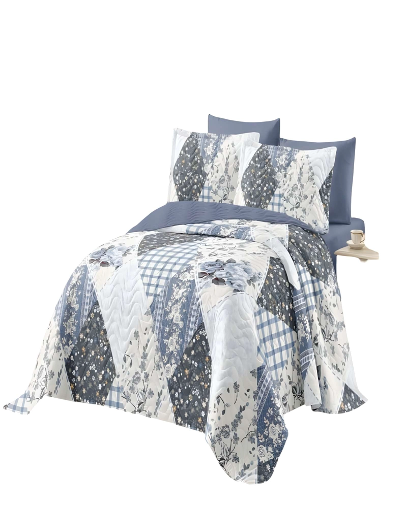 QUILT CUBRECAMA DE VERANO 2 PLAZAS AZUL 01 - 2