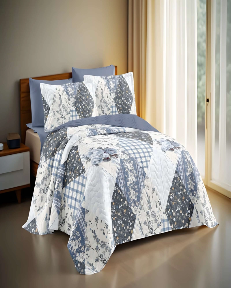 QUILT CUBRECAMA DE VERANO 2 PLAZAS AZUL 01 - 3