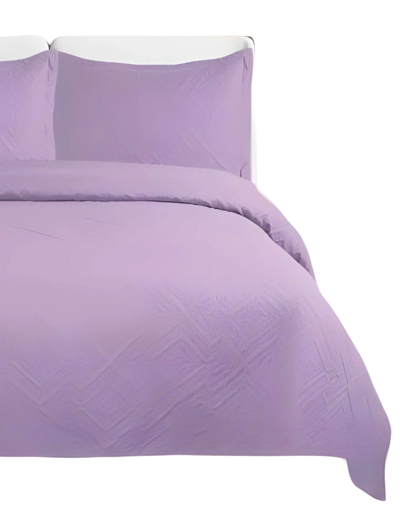 QUILT CUBRECAMA DE VERANO CON COLORES LISOS 2 PLAZAS LILA - 2