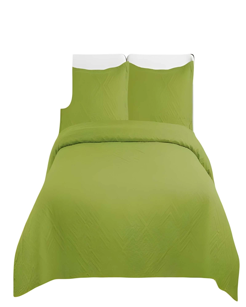 QUILT CUBRECAMA DE VERANO CON COLORES LISOS 2 PLAZAS VERDE - 1
