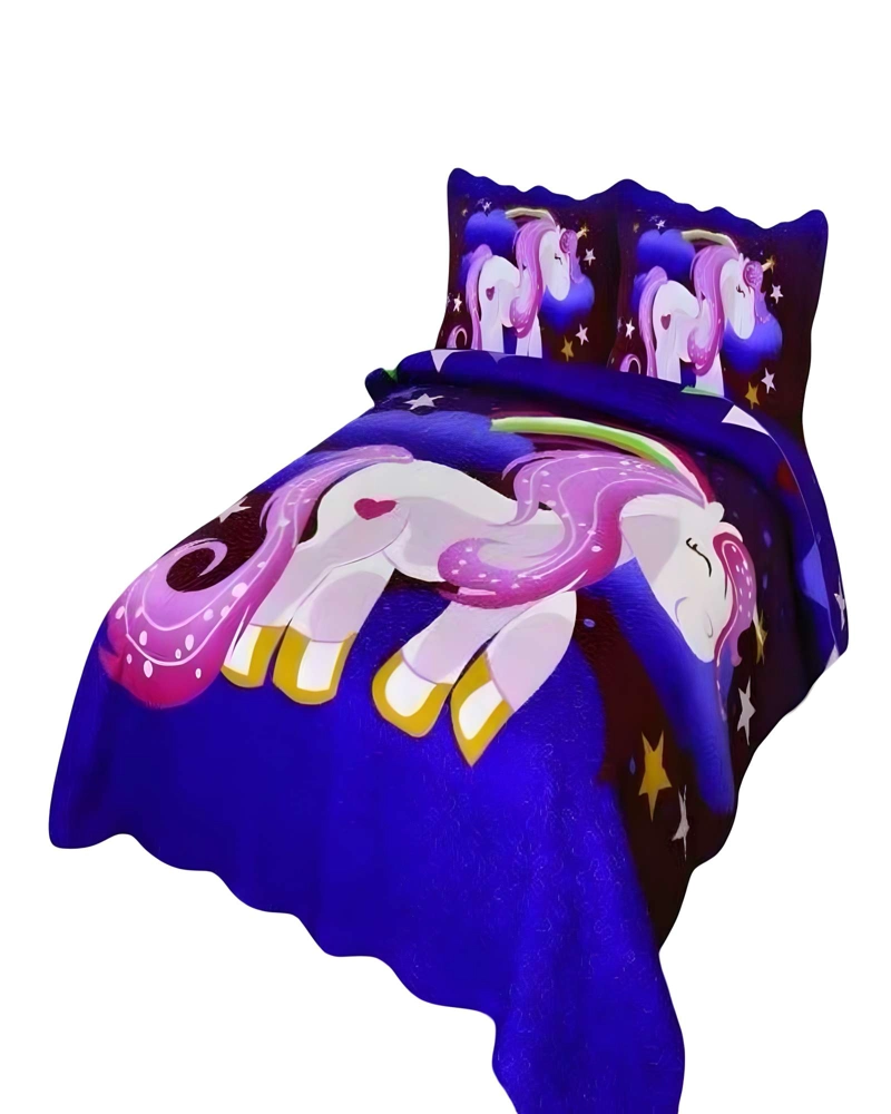 QUILT CUBRECAMA DE VERANO PLAZA Y MEDIA INFANTIL MORADO - 1
