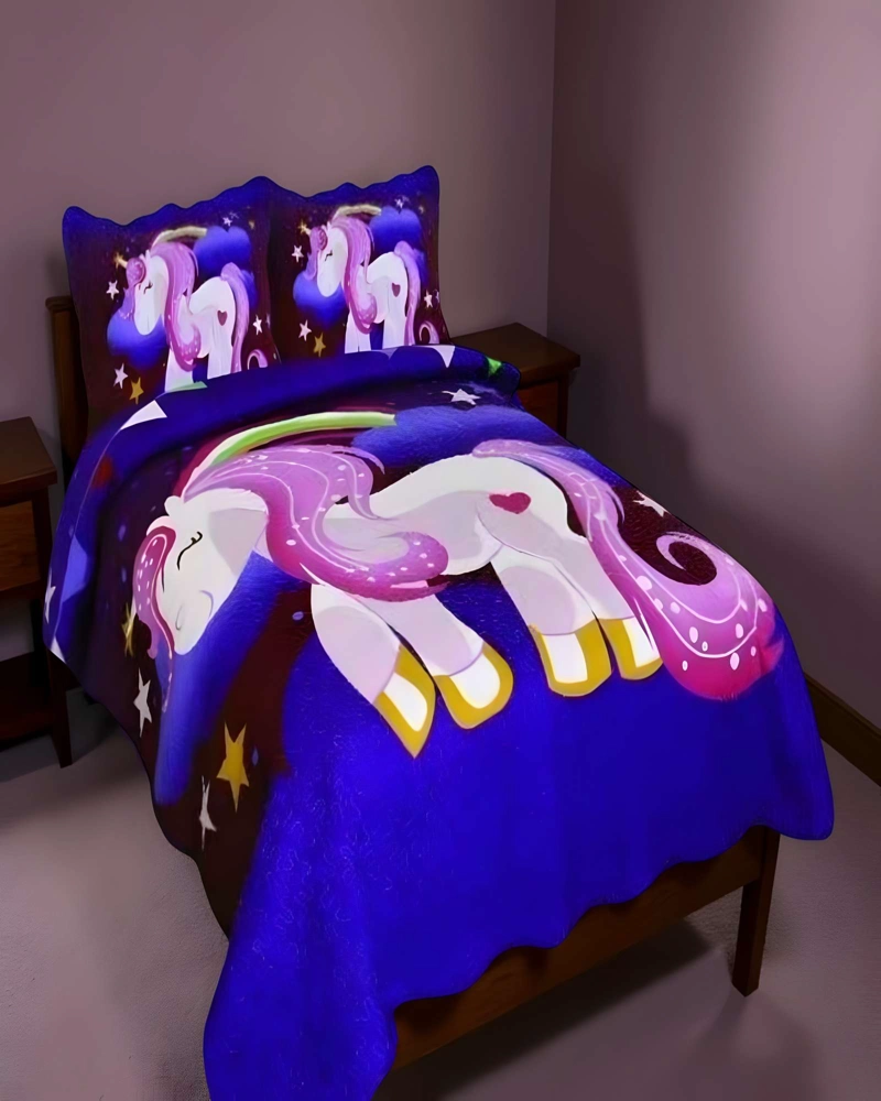 QUILT CUBRECAMA DE VERANO PLAZA Y MEDIA INFANTIL MORADO - 4